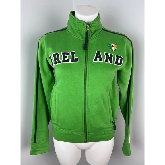 Girls Retro Irish Ireland Spellout Graphic Zip Up Sweatshirt 8/10 - Picture 1 of 7